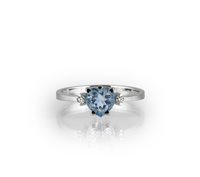 Anello Promesse Uomo in Oro bianco Acquamarina 0.98 Ct ACFAM77-14 - ACFAM77-14